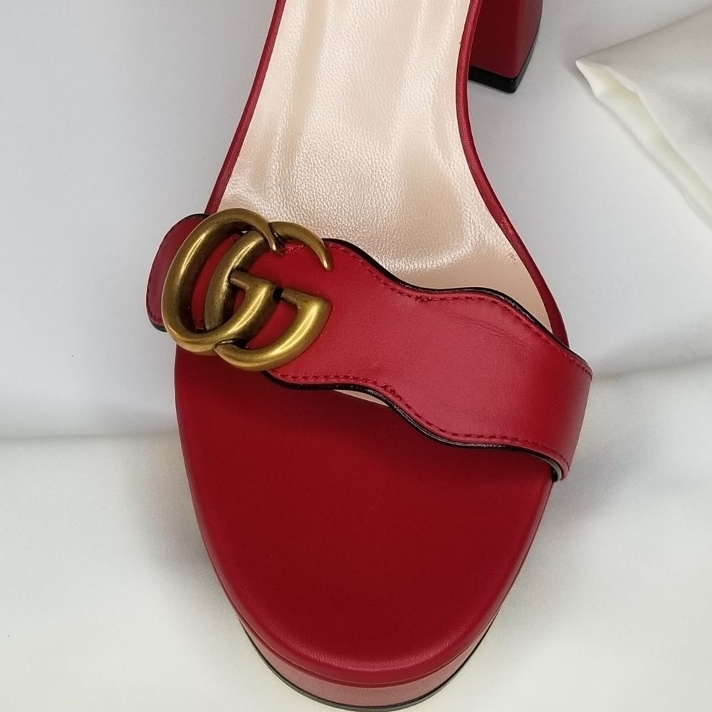 Gucci Blood Red GG Heel Shoes - Picture 12 of 12